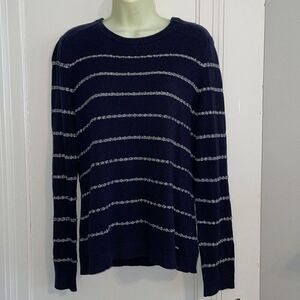 Tommy Hilfiger dark navy & white striped sweater‎